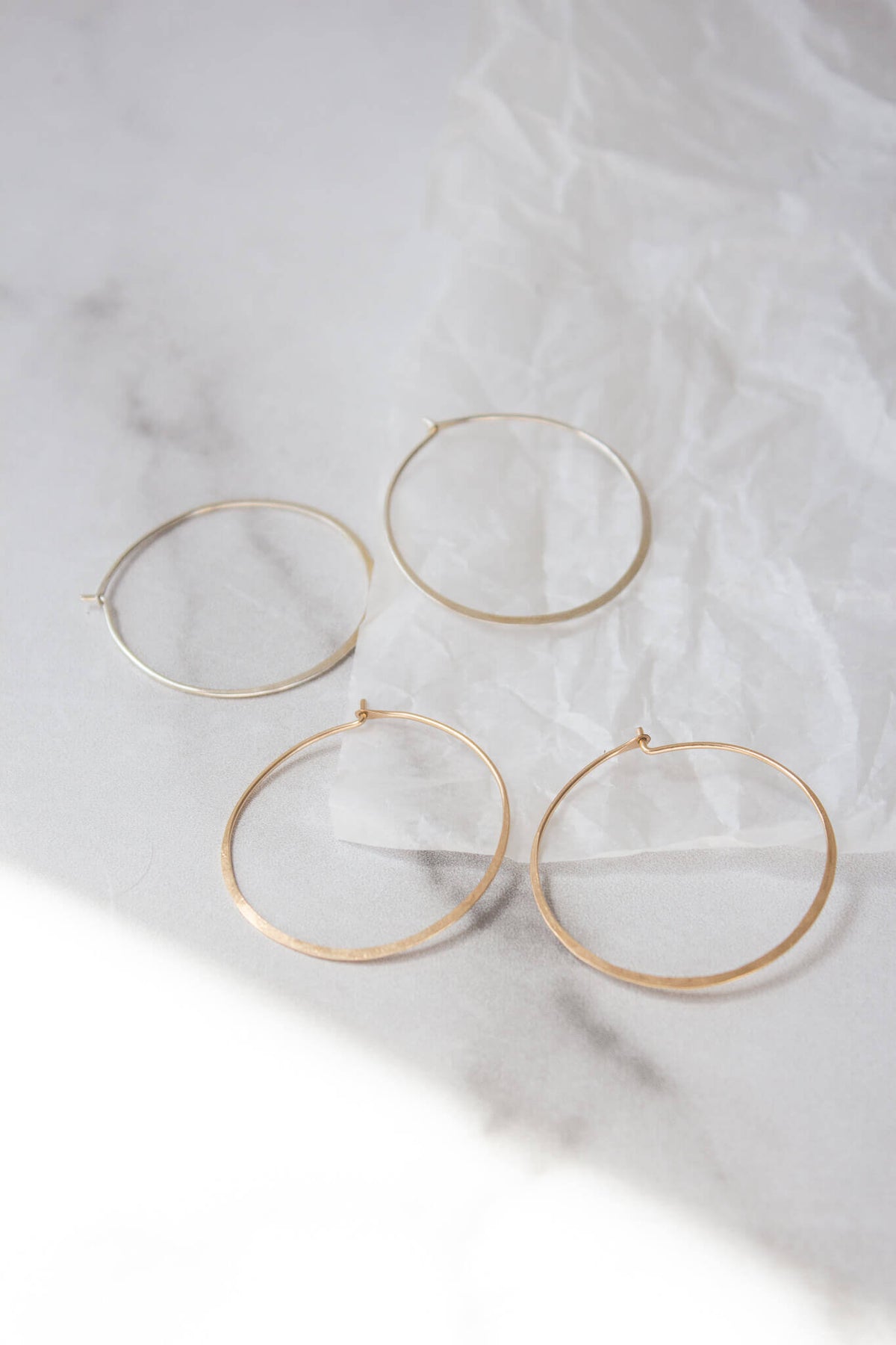 Satomi Studio Medium Hammered Hoops