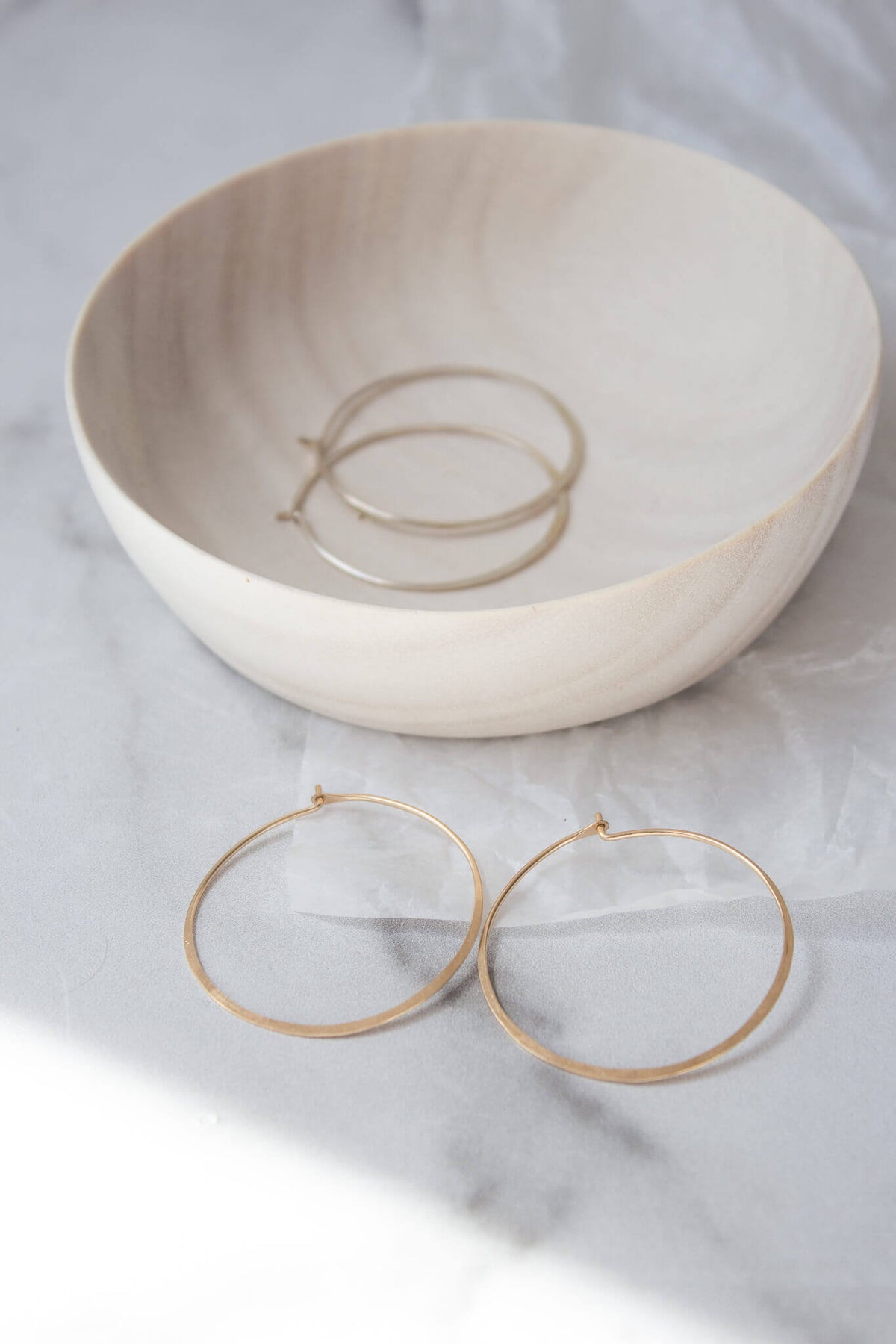 Satomi Studio Medium Hammered Hoops