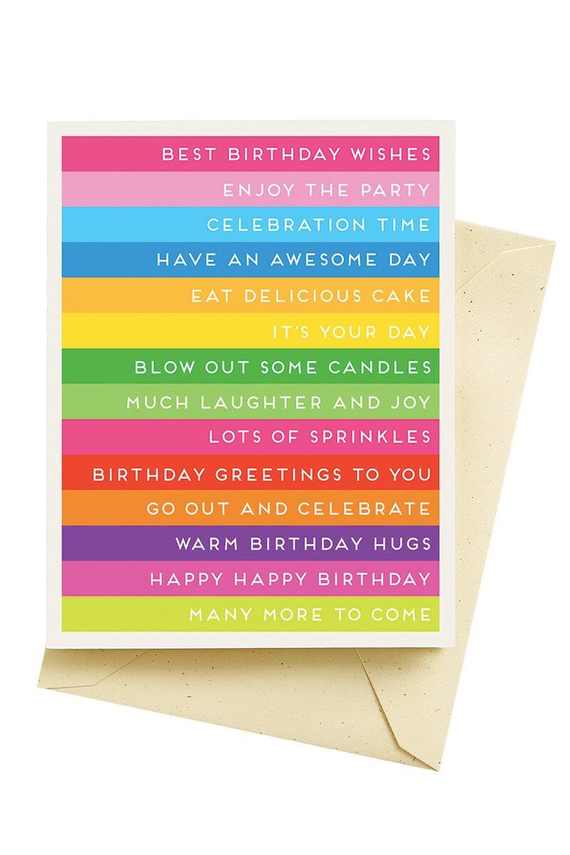 Seltzer Goods Stripes Birthday Card