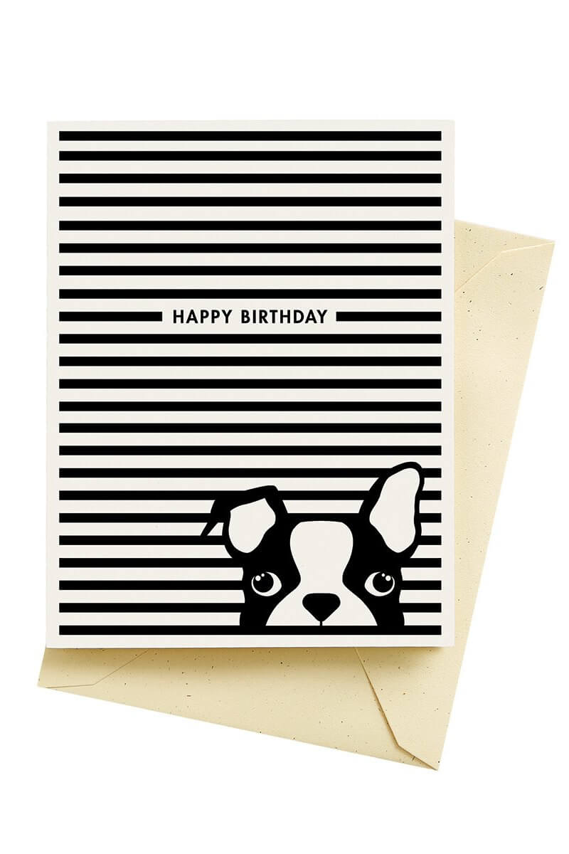 Seltzer Goods Dog Stripes Birthday Card