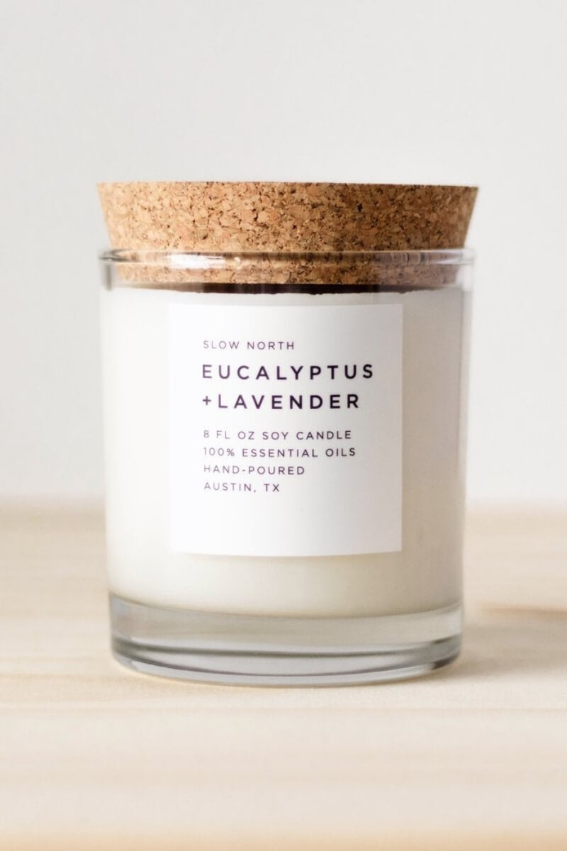 Slow North Eucalyptus + Lavender Frosted Candle