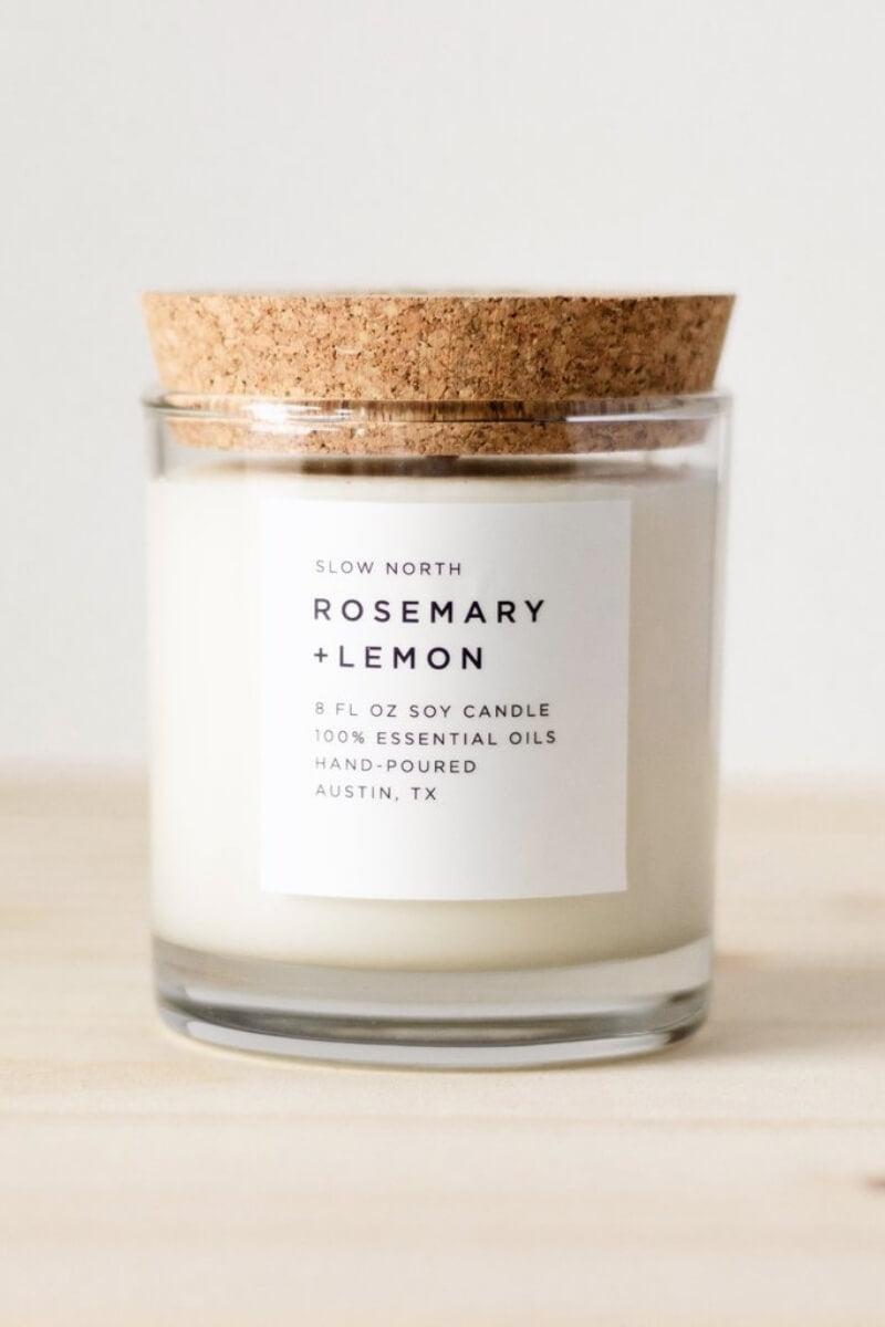 Slow North Rosemary + Lemon Frosted Candle