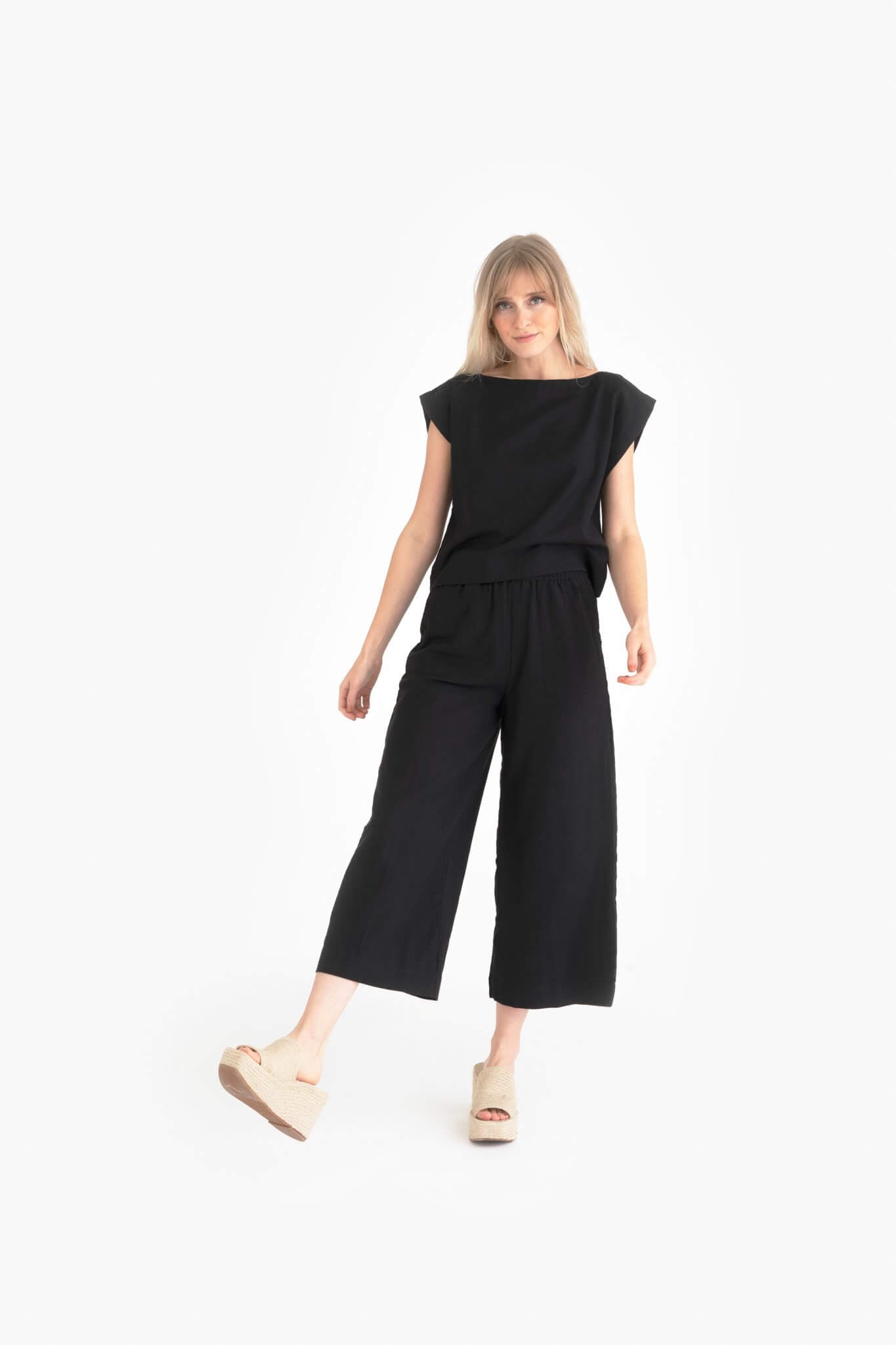 Laude The Label Everyday Black Crop Pant - Palm + Perkins - Palm and Perkins