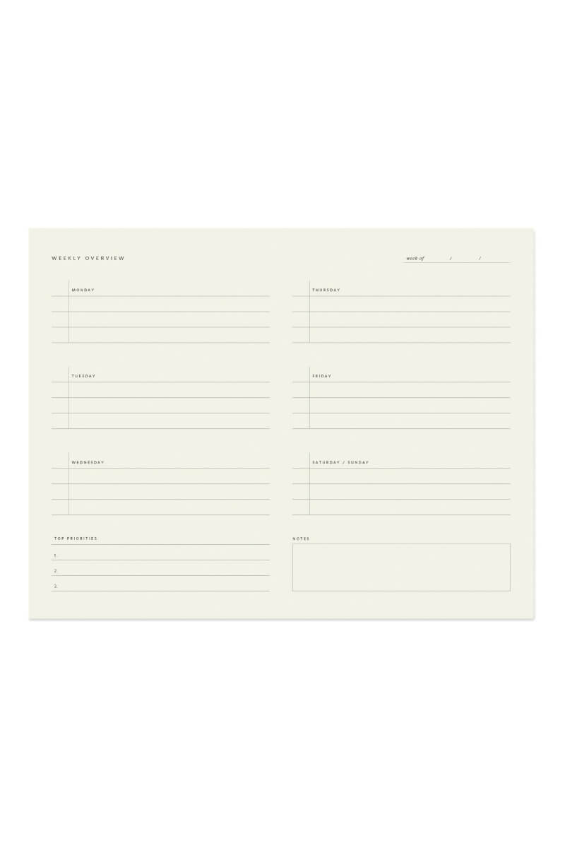 Ramona &amp; Ruth Weekly Overview Notepad